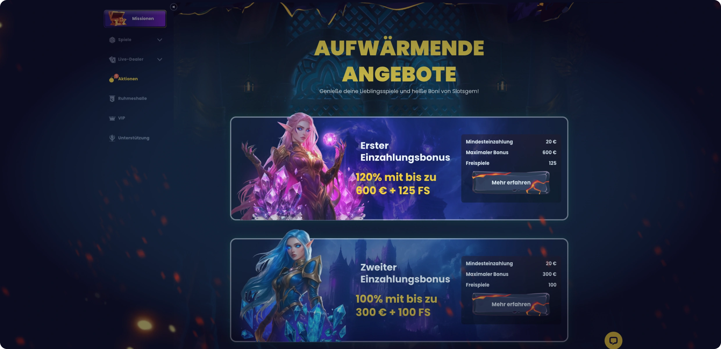 SlotsGem Aktionen